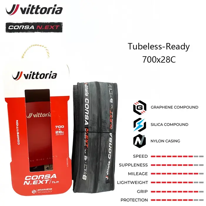 Pneus de vélo de route Vittoria Corsa N.EXT Tube-Type Tubeless