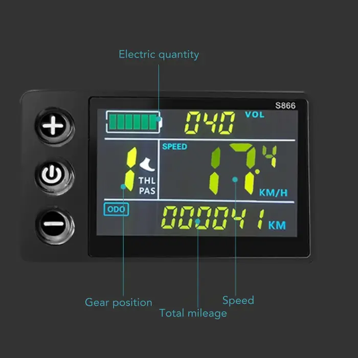 Compteur d'affichage LCD pour vélo électrique