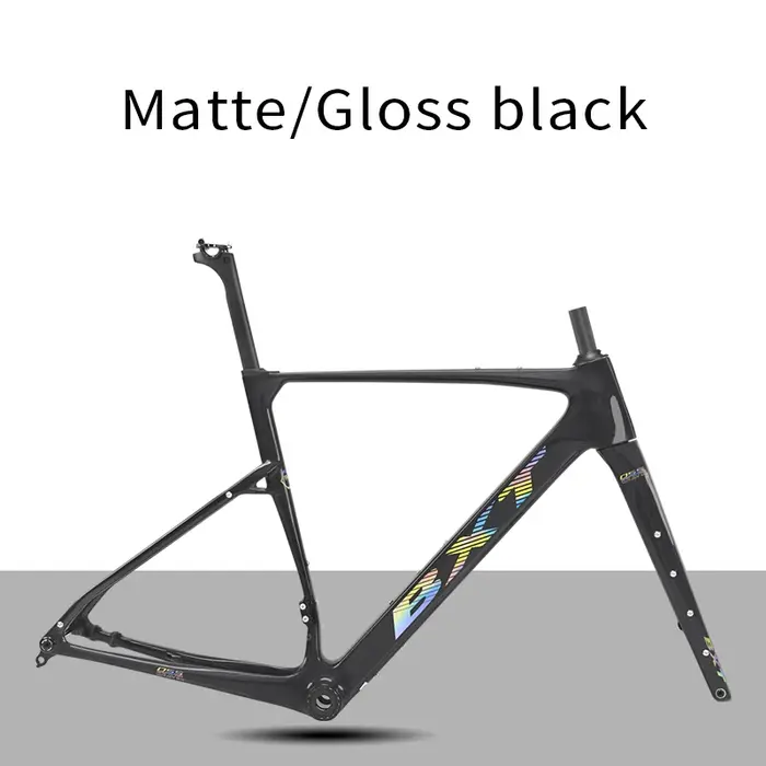 Cadre de vélo de gravier en fibre de carbone BXT T1000, frein à disque à montage plat, compatible ro