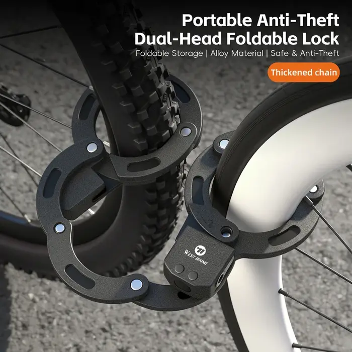 WEST BIKING Antivol pliable pour vélo avec support