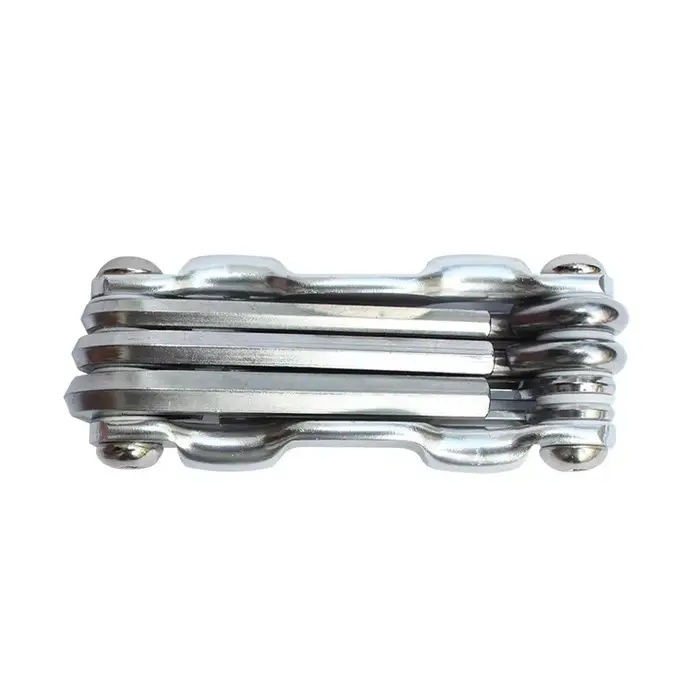 Kit d'outils multi-réparation portable avec clé Allen pliante et clés hexagonales pour entretien de vélo et réglage de rayons en métal noir bleu ou jaune