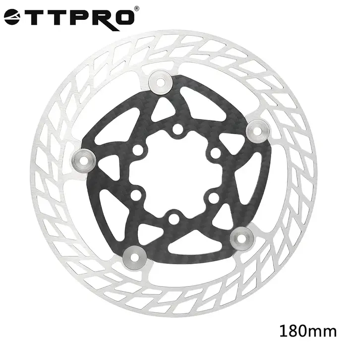 TTPRO Frein à disque de vélo ultraléger en fibre de carbone 140 mm 160 mm 180 mm avec rotors à 6 boulons