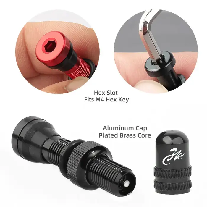 Deemount 2 pièces vannes Schrader A/V 40/60mm CNC usiné anodisé pour jantes Tubeless de vélo de rout