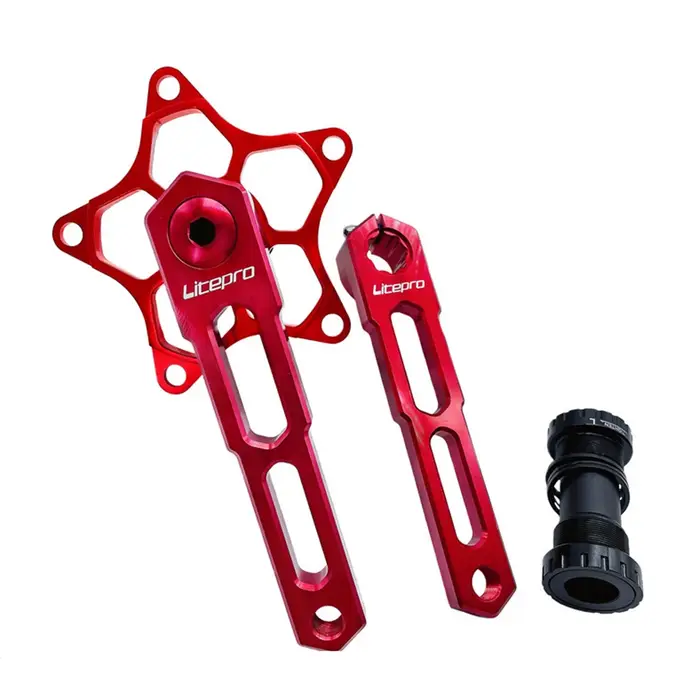 Litepro-Pédalier en alliage d'aluminium creux intégré pour vélo pliant, 5 griffes, 170mm, 130BCD