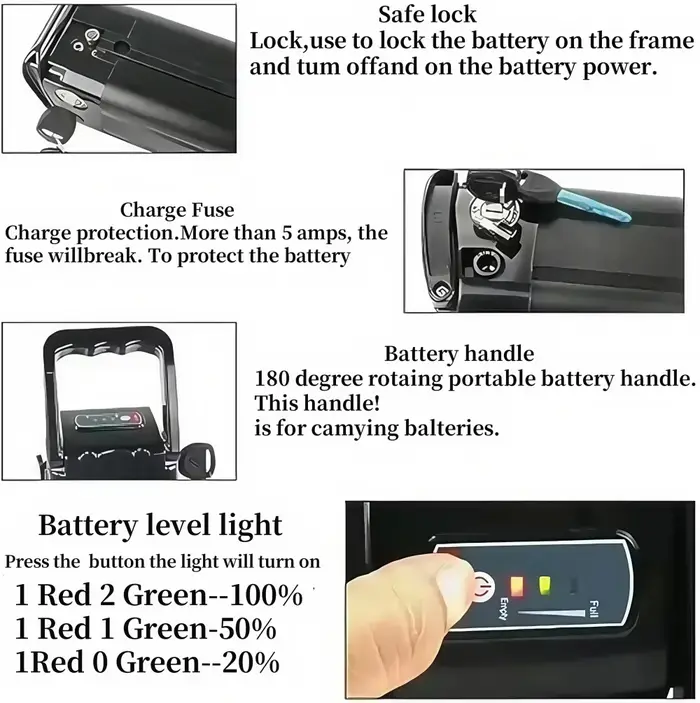 Batterie de vélo pliable 36V/48V 10Ah 15Ah 20Ah 25Ah avec BMS intégré pour COLORWAY BK6 Hitway BK3 BK5 BK6 BK8 BK11 BK37 ﻿ avec chargeur 2A