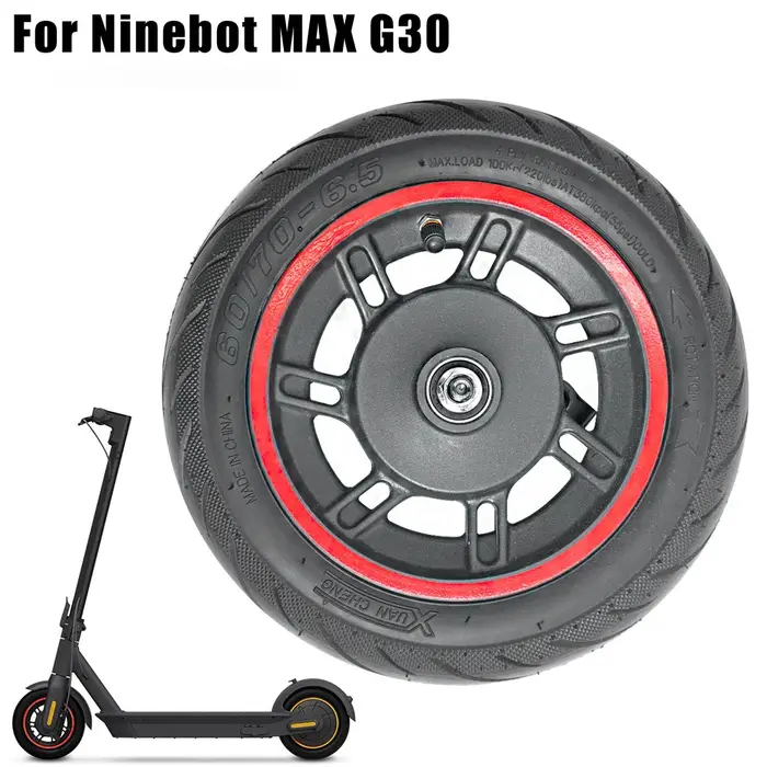 Roue avant de trottinette électrique de 10 pouces avec pneu tubeless sous vide 60/70-6.5 55 pour Segway Ninebot Max G30