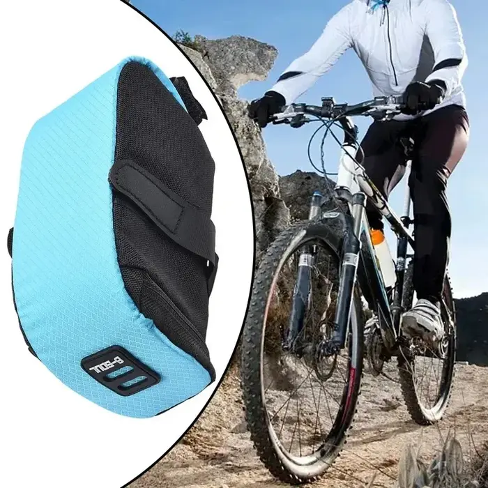 Sac de rangement de selle de vélo Portable sous le siège, pochette arrière de siège de vélo vtt, sac de tige de selle 15x7x7cm, accessoires noir rouge bleu