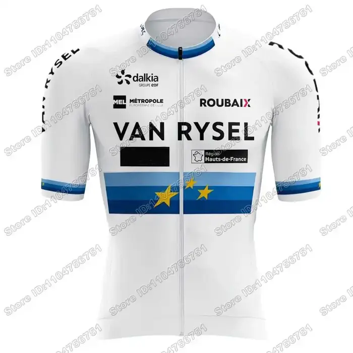 Maillot de Cyclisme Équipe Van-Rysel-Roubaix 2026 Champion d'Europe,Vêtements de cyclisme France Tou