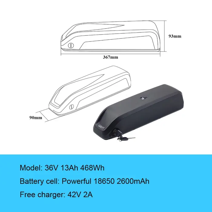 Hailong-Batterie de vélo électrique à 5 broches, 36V, 13Ah, 15Ah, 17,5 Ah, 21Ah, avec 30A BMS, verro