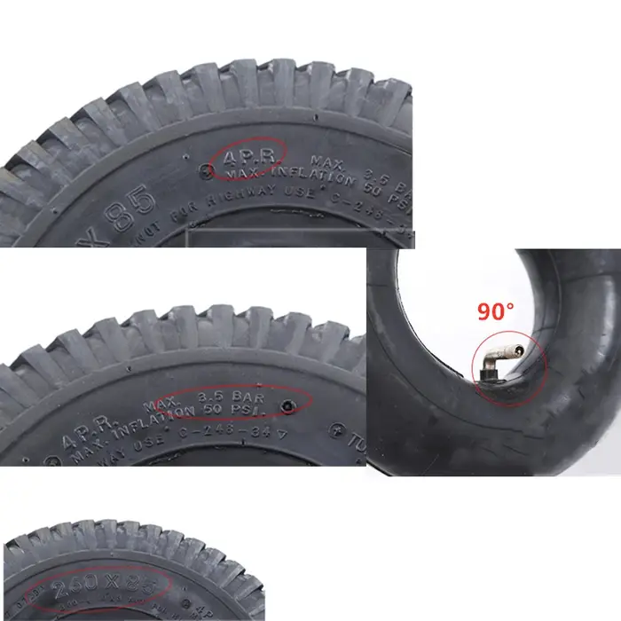 2pack 3.00-4 260x85 utilitaire Dolly main camion pneu pour rasoir E300
