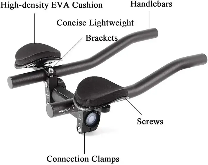 Guidon de vélo TT Aero Bars en alliage d'aluminium avec repose-bras pour la relaxation
