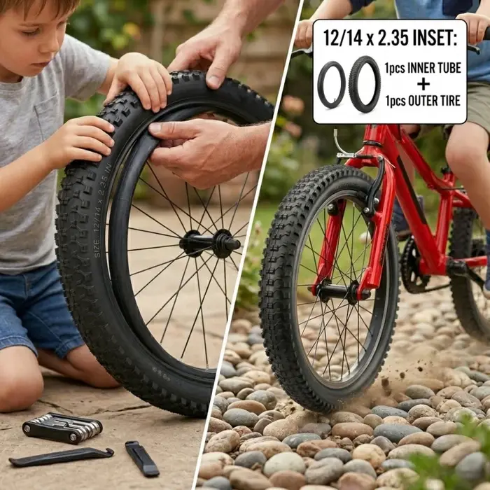 Ensemble de pneus et chambres à air pour vélo de 12/14 pouces