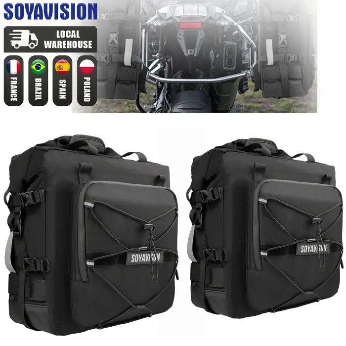 Accessoires de moto cadre barres de sécurité sac sacoche 20L universel côté siège arrière sac Pack v