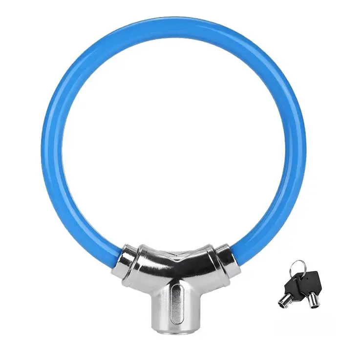 Cadenas portable à anneau en alliage d'aluminium épaissi pour vélo de montagne, antivol avec 2 clés,