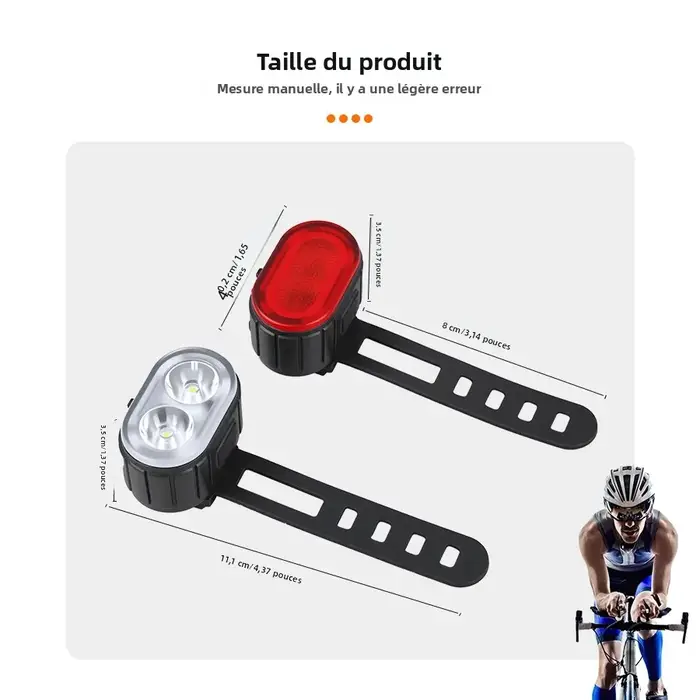 Feu avant et arrière de vélo Rechargeable