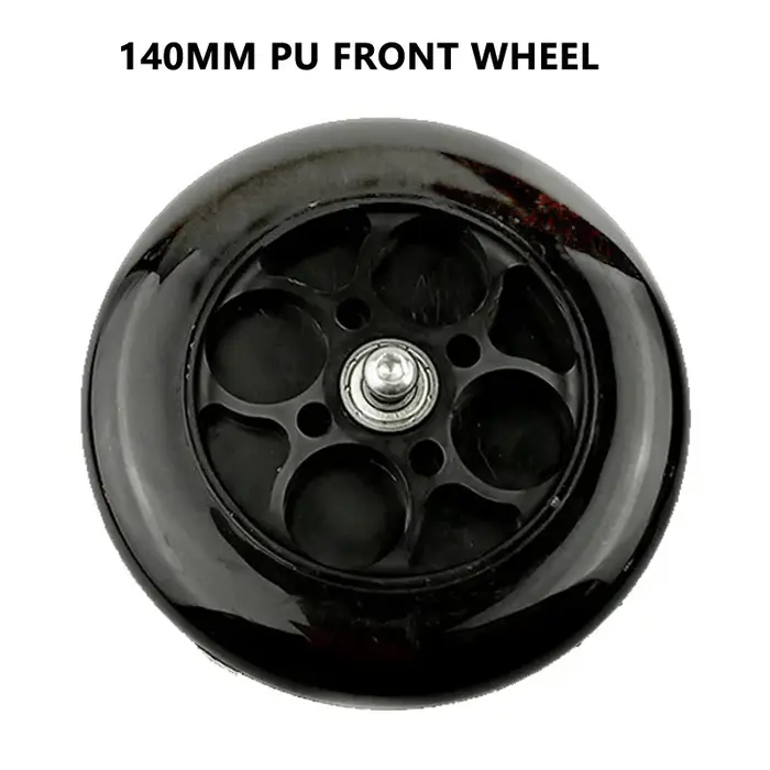 Roue Solide en PU de 6 Pouces et 140mm avec Kit de Frein à Tambour, pour Petits Préservatifs Électri