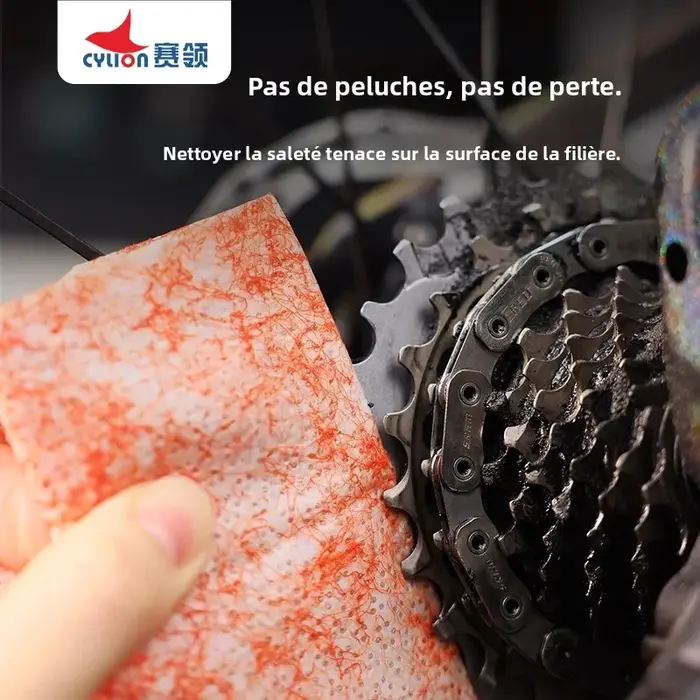 Lingettes de nettoyage jetables pour chaîne de vélo