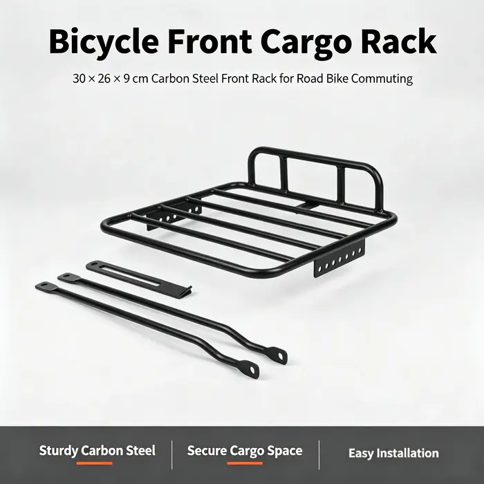 Porte-vélo avant pour vélo avec barre de protection, grande capacité de charge, réglable pour les cy