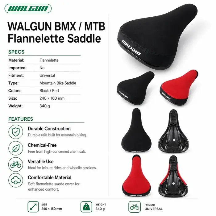 Selle de vélo en flanelle WALGUN BMX