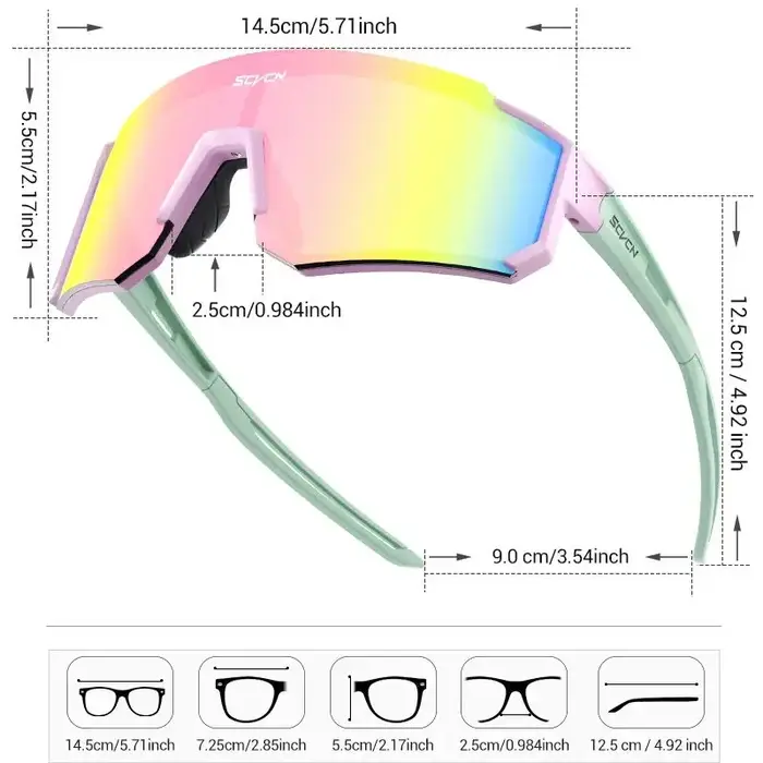 Lunettes de soleil de cyclisme pour hommes et femmes en acétate avec verres polycarbonate UV400 pour vélo de route VTT et sport extérieur