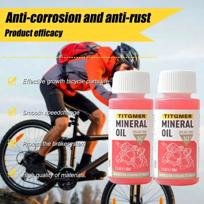 1/2/4/6/8/10/12 pièces système d'huile minérale de frein de vélo 60ml huile fluide cyclisme vélos de montagne pour