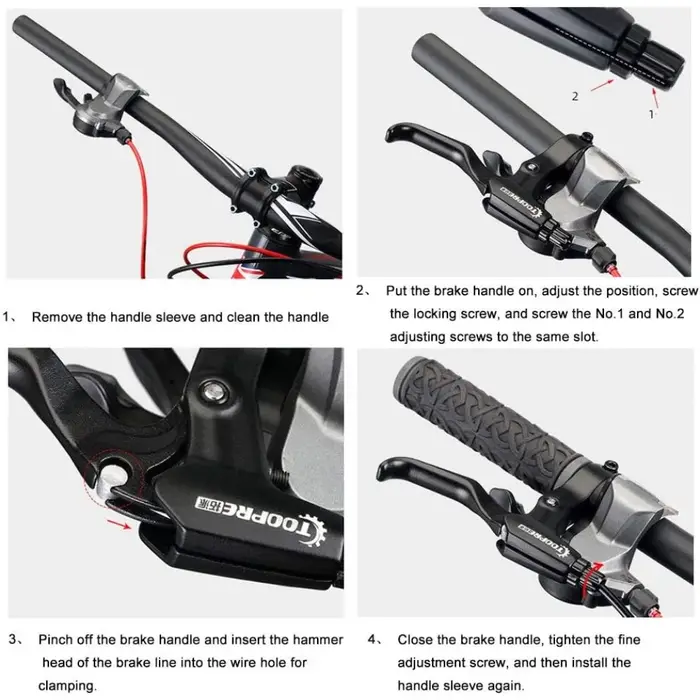 1 paire de leviers de frein de vélo en alliage d'aluminium