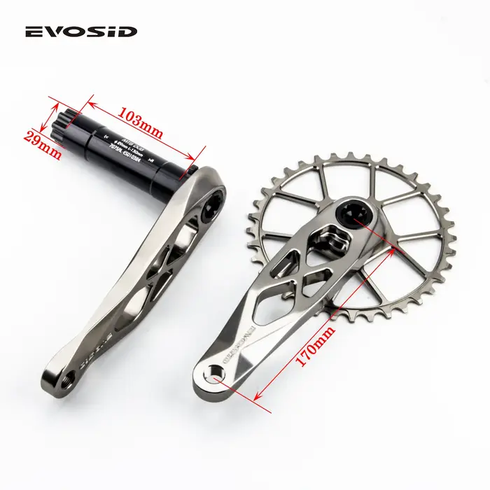 EVOSID manivelle de vélo vtt ultralégère 165mm axe DUB 29mm pédalier