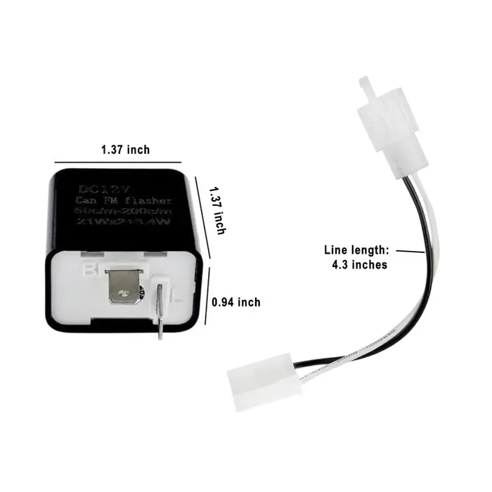 Relais de clignotant électronique LED réglable à 2 broches avec fils pour vélos motos scooters clignotants