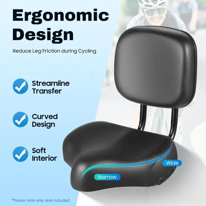 Siège de vélo avec dossier ergonomique