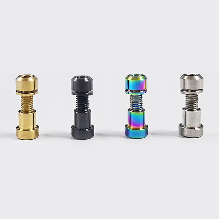 Boulons de tige de guidon de vélo en alliage de titane TC4 M5x18mm avec rondelle pour vélo de route et VTT style noir argent or multicolore