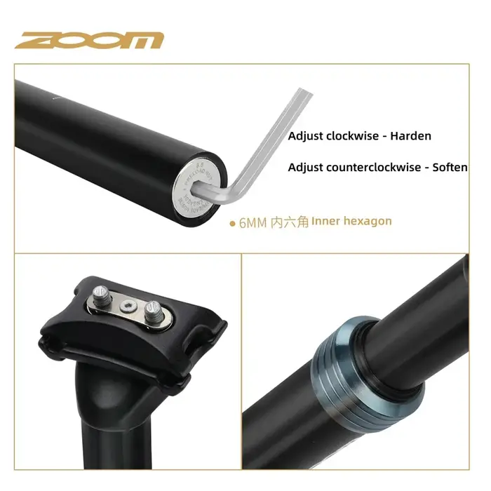 ZOOM tige de selle de vélo 27.2/28.6/30.0/30.4/30.9/31.6/33.9mm
