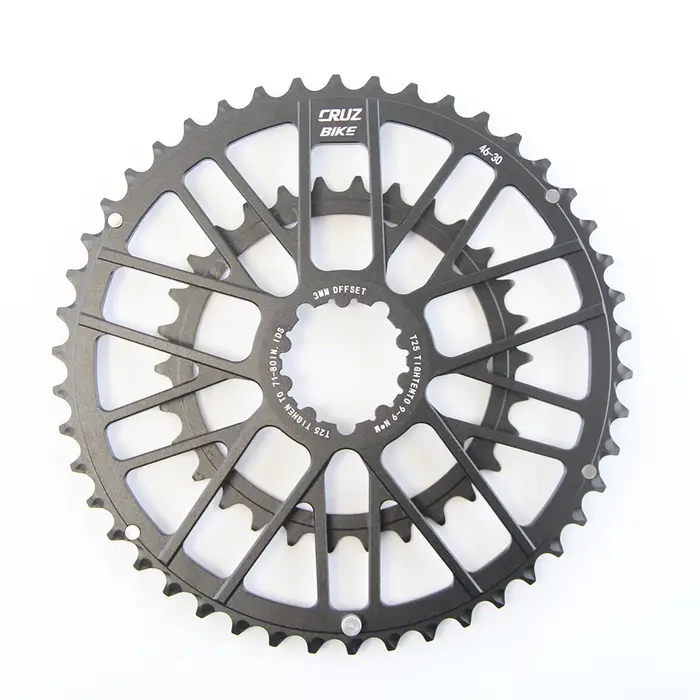 CRUZbike vélo de route 46-30/48-32T roue à chaîne Double plateau couronne de vélo pour pédalier 9/10