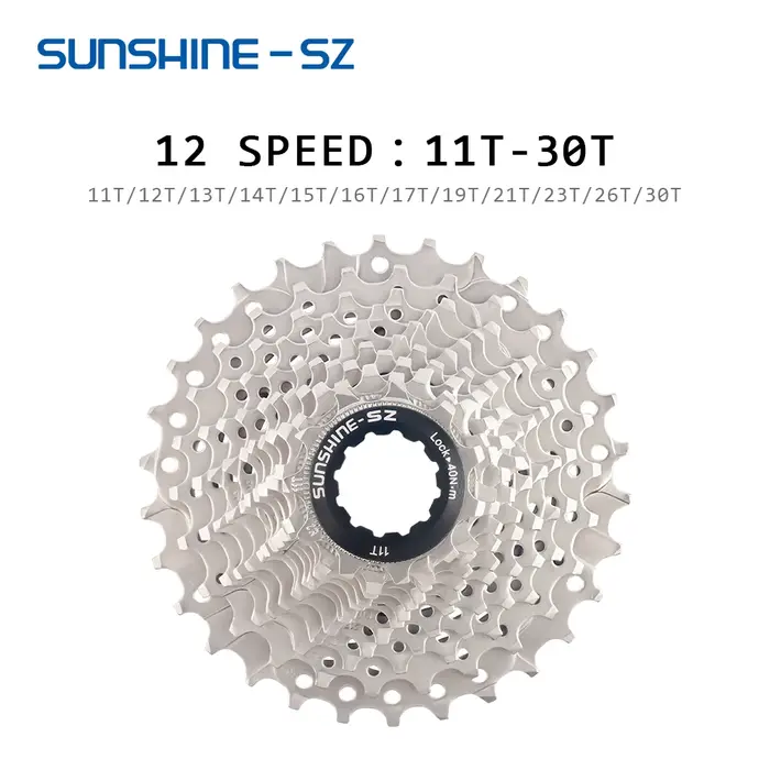 Sunshine-sz vélo de route 12S Cassette 28T 30T 32T 34T 12 vitesses roue libre