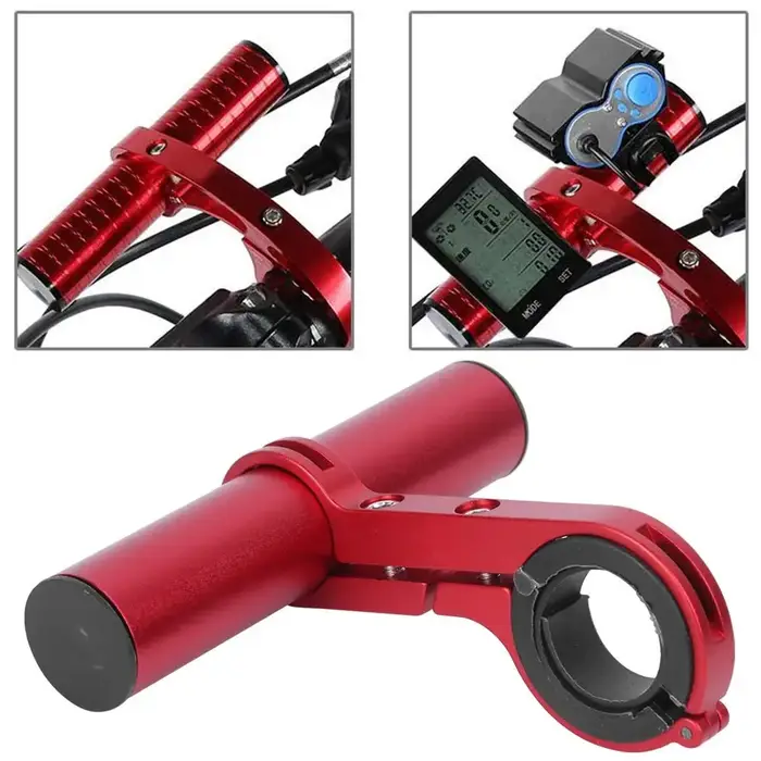 Extension de guidon en acier au carbone pour vélo de montagne route ou BMX avec support de téléphone GPS et accessoires
