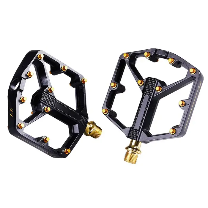 Pédales de vélo dorées en aluminium Perrin