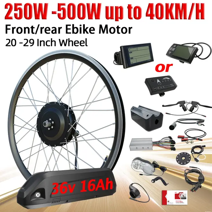 Kit de Conversion de vélo électrique, batterie au Lithium 36V 16ah, 250W 350W 500W, Kit de roue de m