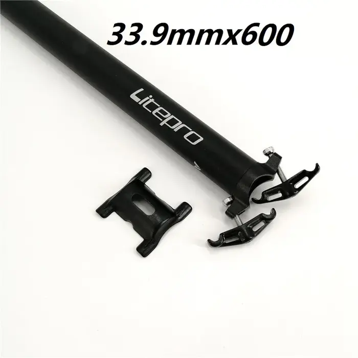Litepro tige de selle pour Brompton 33.9mm 31.8mm * 600mm Tube de selle en alliage d'aluminium noir 