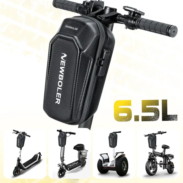 NEWBOLER, sac avant pour trottinette électrique de 6,5 litres, avec serrure à code, grande capacité, sac de rangement pour trottinette électrique, idéal pour une utilisation en extérieur, pour trottin