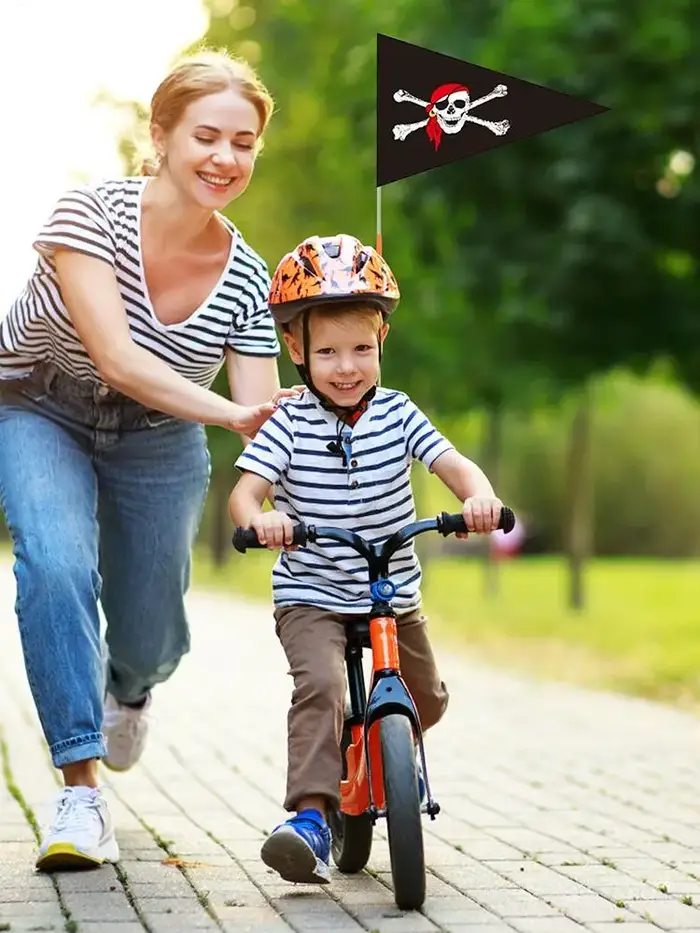 Drapeau avec poteau, drapeaux de sécurité imperméables pour vélo