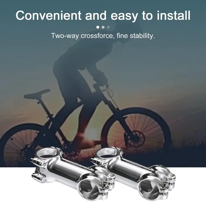 Tige de guidon de vélo en alliage d'aluminium avec surface polie pour réglage de hauteur et confort de conduite sur vélo de route