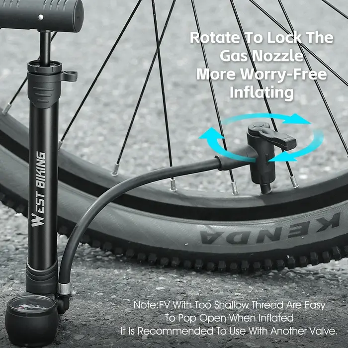 Pompe à vélo en alliage d'aluminium WEST BIKING