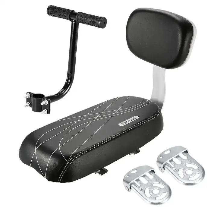 Siège arrière de vélo en cuir PU résistant à l'eau, coussin souple, siège arrière pour enfants avec 