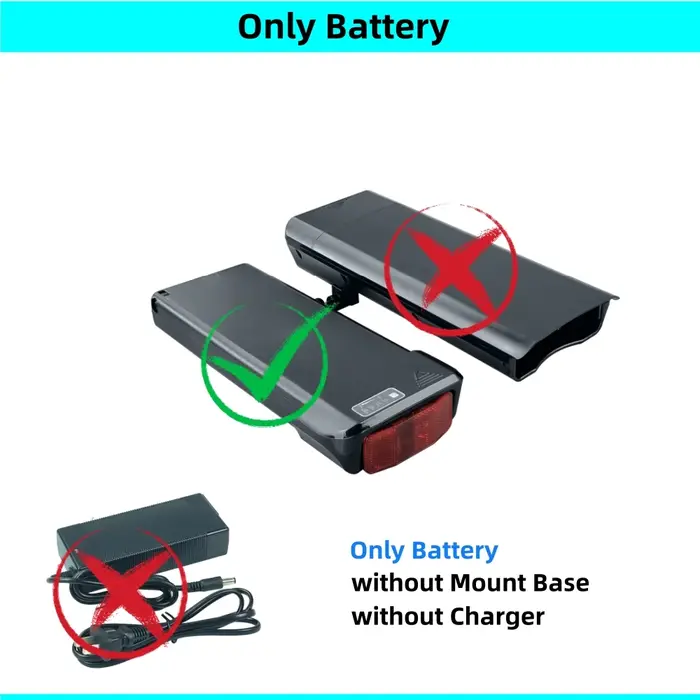Batterie arrière T1 pour vélo de ville, 36V, 8,8 Ah, 10Ah, 10,4 Ah, 14Ah, 24V, 10,4 Ah