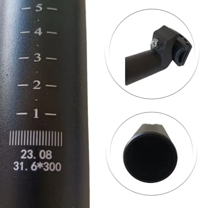 Tige de selle de vélo légère en alliage d'aluminium de 300 mm