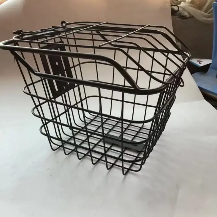 Panier en acier pour vélo de montagne, facile à installer, avec couvercle, réglable, fixe et durable.