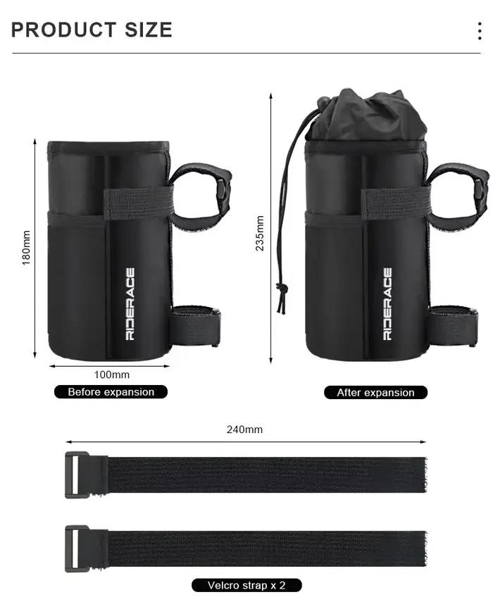 RIDERACE – pochette de porte-bouteille d'eau pour vélo