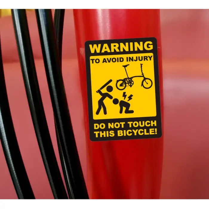 Autocollant de cadre de vélo de route, 1 panneau d'avertissement, Tube supérieur, étanche, mode bric