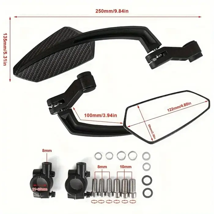Rétroviseurs universels pour guidon de vélo 360 °   Verre de sécurité grand angle rotatif pour vélos