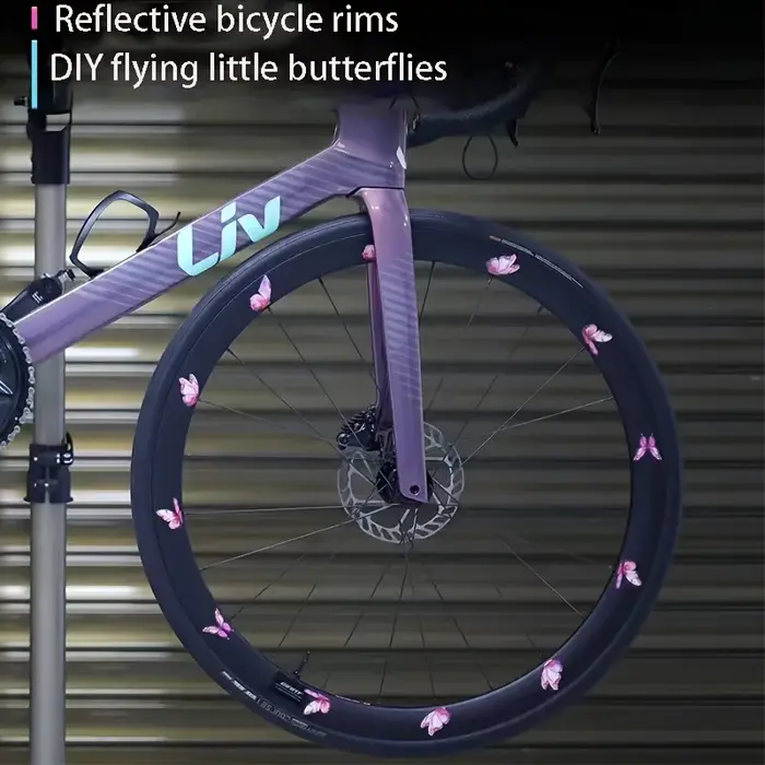 Ensemble d'autocollants réfléchissants pour pneus de vélo papillon