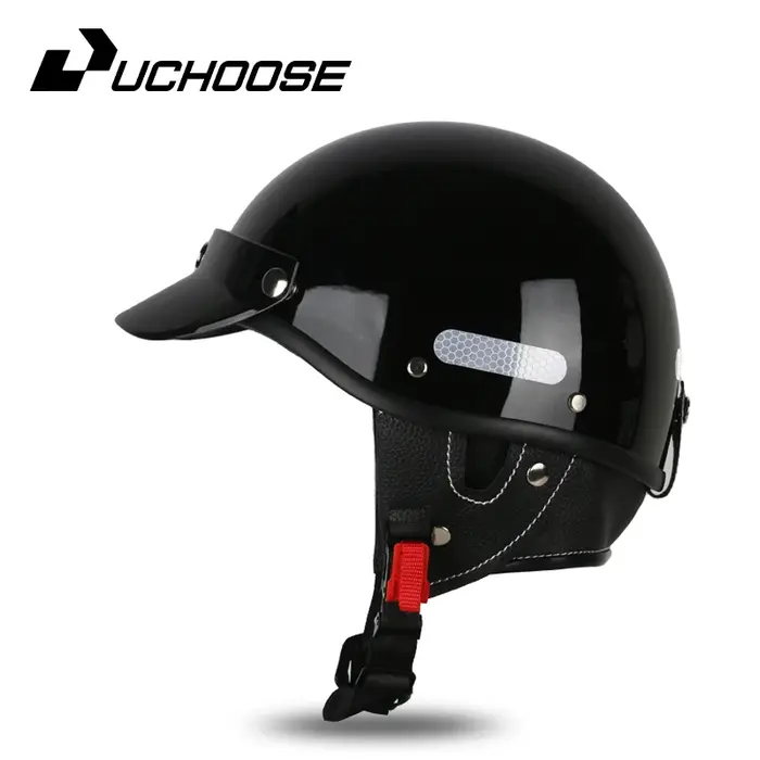 Casque de moto vintage Demi-casque Cruiser pour hommes